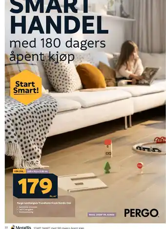 Megaflis Pergo laminatgulv Trondheim Fresh Nordic Oak tilbud