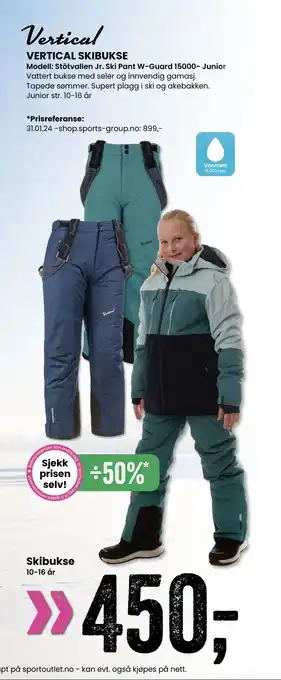 Sport Outlet VERTICAL SKIBUKSE tilbud