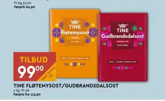 Coop Mega TINE FLØTEMYSOST/GUDBRANDSDALSOST tilbud