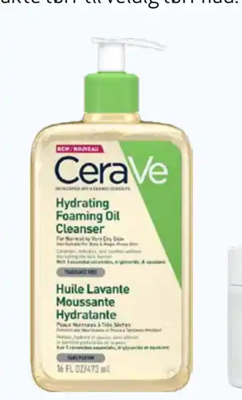 Apotek 1 CeraVe Cleanser, Fuktgivende, skum- og oljerens tilbud
