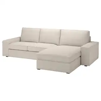 IKEA Kivik 3-seters sofa med sjeselong, Gunnared beige tilbud