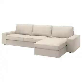 IKEA Kivik 4-seters sofa med sjeselong, Gunnared beige tilbud