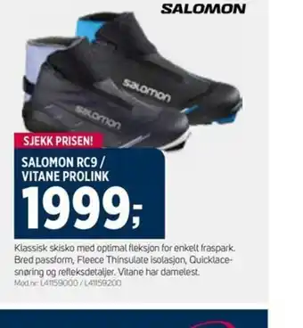 Sport 1 SALOMON RC9/ VITANE PROLINK tilbud