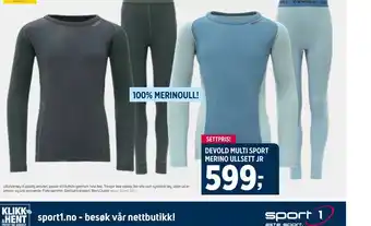 Sport 1 DEVOLD MULTI SPORT MERINO ULLSETT JR tilbud