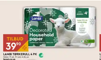 Coop Mega LAMBI TØRKERULL 4 PK tilbud