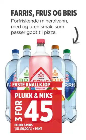 Meny FARRIS, FRUS OG BRIS tilbud