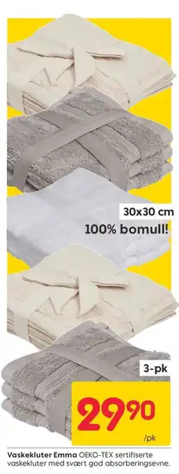 Rusta Vaskekluter Emma tilbud