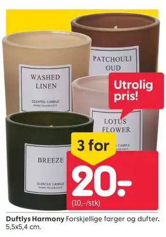 Rusta Duftlys Harmony tilbud
