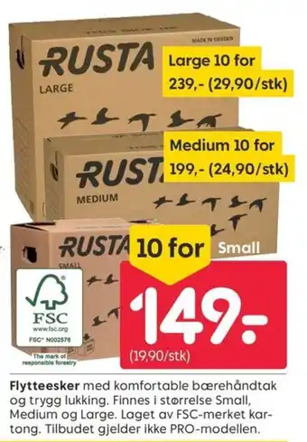 Rusta Flytteesker tilbud