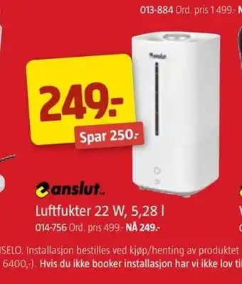 Luftfukter 22 W