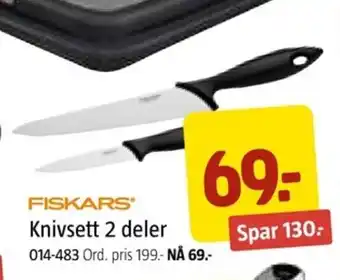 Jula FISKARS Knivsett 2 deler tilbud