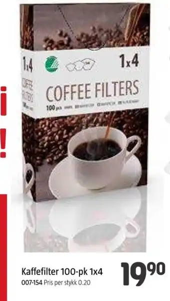 Kaffefilter 100-pk 1x4