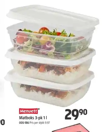 Jula Menuett Matboks 3-pk 1 tilbud