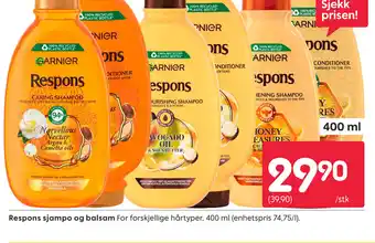 Rusta Respons sjampo og balsam tilbud