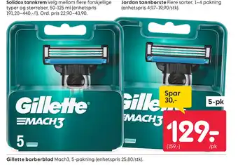 Rusta Gillette barberblad tilbud