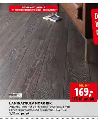 jem & fix LAMINATGULV MØRK EIK tilbud