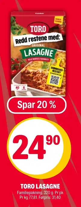 Coop Extra TORO LASAGNE tilbud