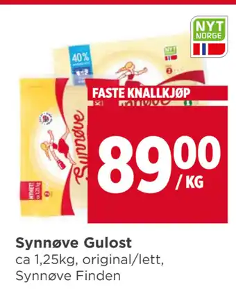 Meny Synnøve Gulost tilbud