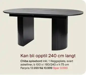 Møbelringen Chiba spisebord tilbud