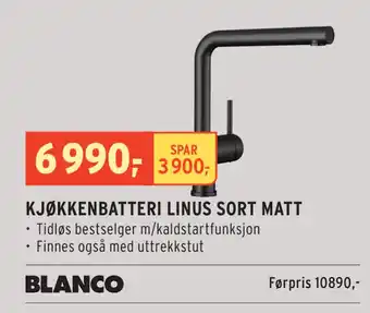 Montér KJØKKENBATTERI LINUS SORT MATT tilbud