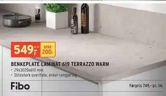 BENKEPLATE LAMINAT 619 TERRAZZO WARM