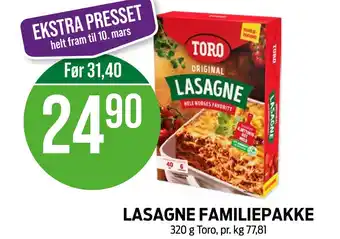 Kiwi LASAGNE FAMILIEPAKKE tilbud