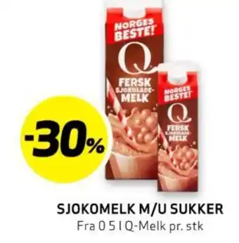 Bunnpris SJOKOMELK M/U SUKKER tilbud