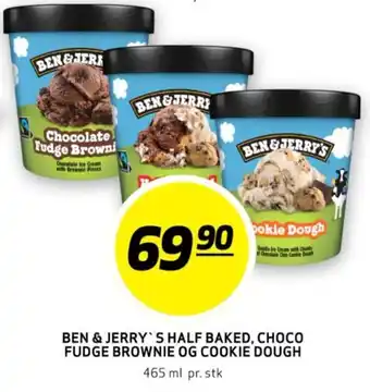 Bunnpris BEN & JERRY'S HALF BAKED, CHOCO FUDGE BROWNIE OG COOKIE DOUGH tilbud