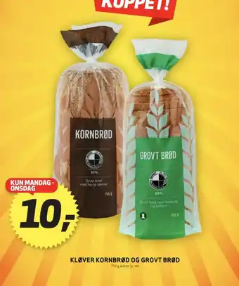 Bunnpris Kløver kornbrød tilbud