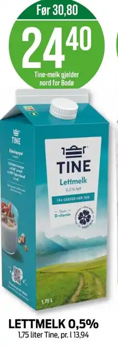 Kiwi Tine lettmelk 0,5% tilbud