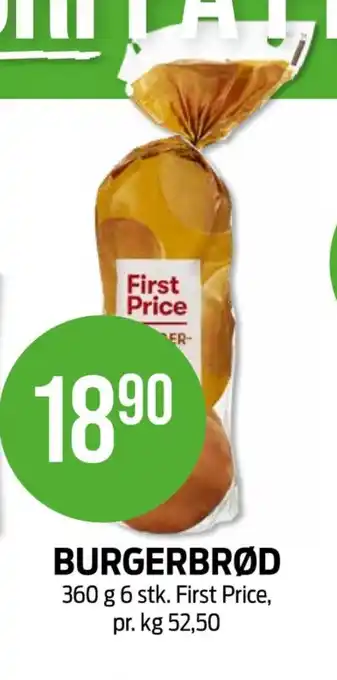 Kiwi First price hamburgerbrød tilbud