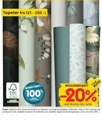 Rusta Ukjent tapet tilbud