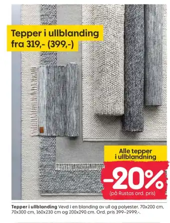 Rusta Ukjent teppe tilbud