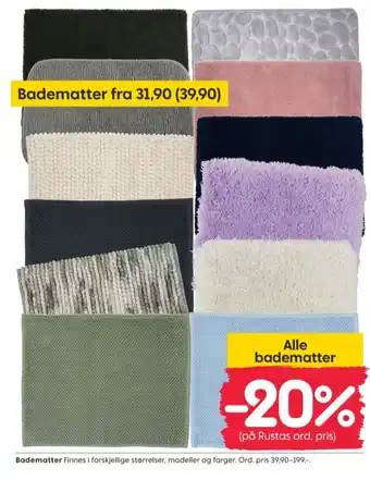Rusta Ukjent badematte tilbud