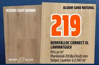 Obs Bygg BERRYALLOC CONNECT XL LAMINATGULV tilbud