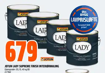 Obs Bygg JOTUN LADY SUPREME FINISH INTERIØRMALING tilbud