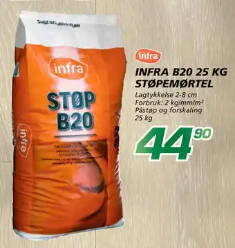 Coop Byggmix INFRA B20 25 KG STØPEMØRTEL tilbud