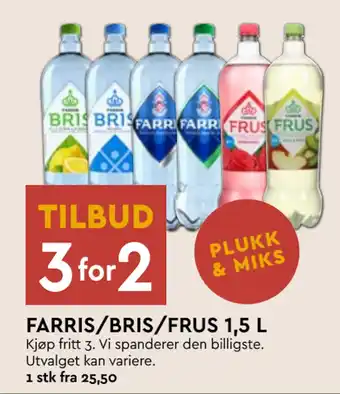 Coop Mega FARRIS/BRIS/FRUS 1,5 L tilbud