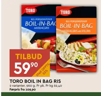 Coop Mega TORO BOIL IN BAG RIS tilbud