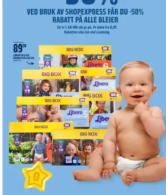 Coop Obs LIBERO UP & GO BIGBOX STR 6 68 STK tilbud