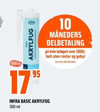 Obs Bygg INFRA BASIC AKRYLFUG tilbud