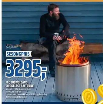 Coop Obs FCC BBQ VOLCANO SMOKELESS BÅLTØNNE tilbud