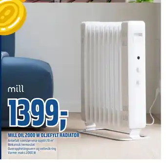 Coop Obs MILL OIL 2000 W OLJEFYLT RADIATOR tilbud