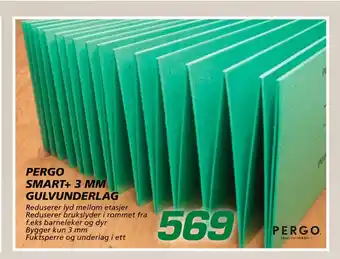 Coop Byggmix PERGO SMART+ 3 MM GULVUNDERLAG tilbud