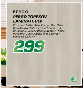 Coop Byggmix PERGO TOREKOV LAMINATGULV tilbud