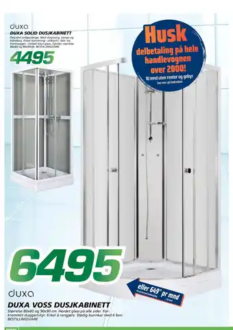Coop Byggmix DUXA SOLID DUSJKABINETT tilbud