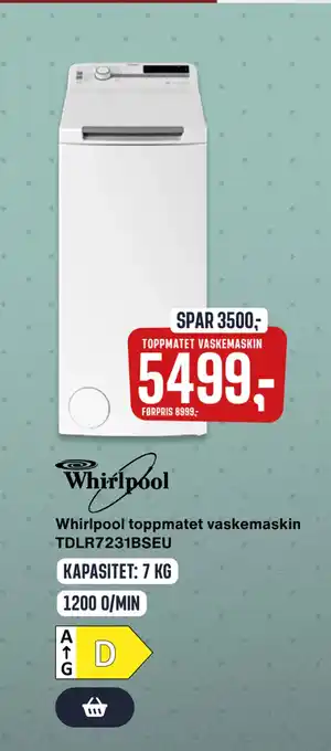 Skousen Whirlpool toppmatet vaskemaskin tilbud