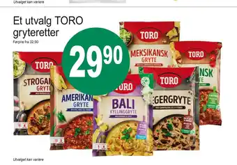 Joker Et utvalg TORO gryteretter tilbud