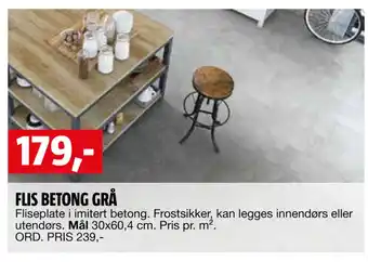 Bauhaus FLIS BETONG GRÅ tilbud