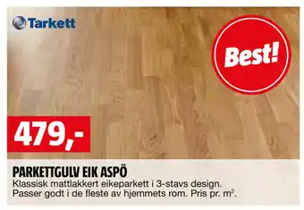 Bauhaus PARKETTGULV EIK ASPÖ tilbud